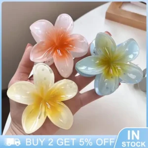 Flower Hair Claw Summer Beach Fashion Women Hair Clip Bohemia Hairpin Travel Barrette Multi-color Headwear Accessories